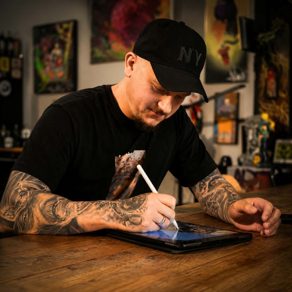 SPECART.INK Tattoo Artist at work in Maastricht studio